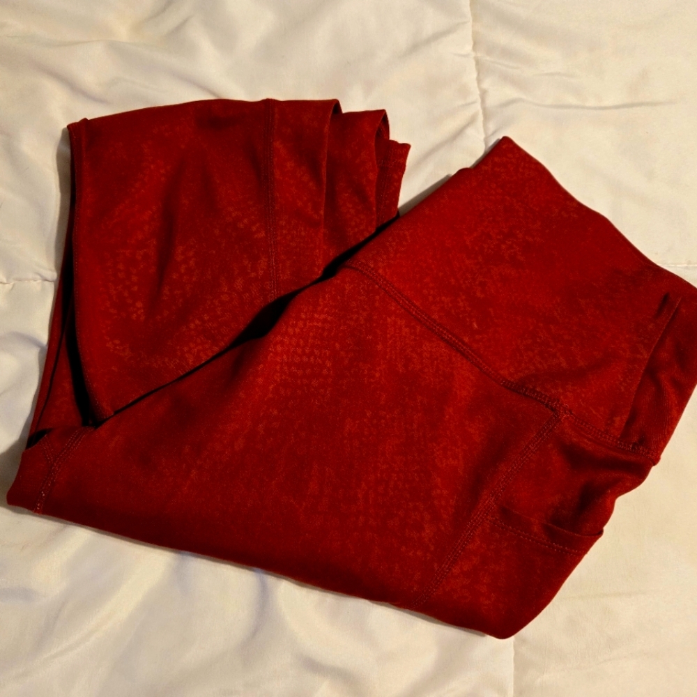Red Snakeskin Leggings